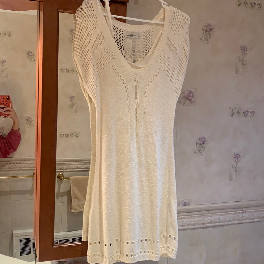 Abercrombie crochet cream dress